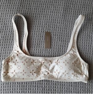J. Crew Cream Floral Bralette